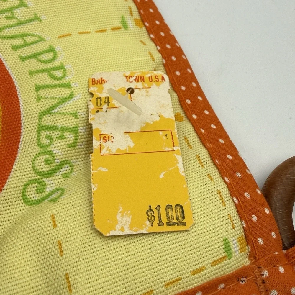 Vintage 1970s Butterfly Oven Mitt Happiness Retro Mod‎ Kitchen Linen NOS